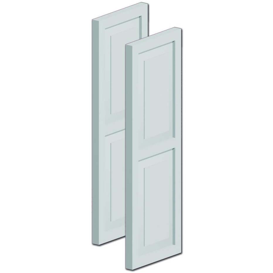 Fypon Polyurethane Raised Panel Shutters - 1 Pair - Extended Length