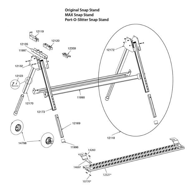 Tapco Snap Stand, MAX Stand, & Slitter Stand Replacement Parts