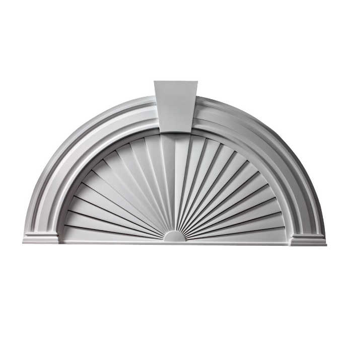 Fypon Polyurethane 7" Panel Arch with Sunburst and Keystone