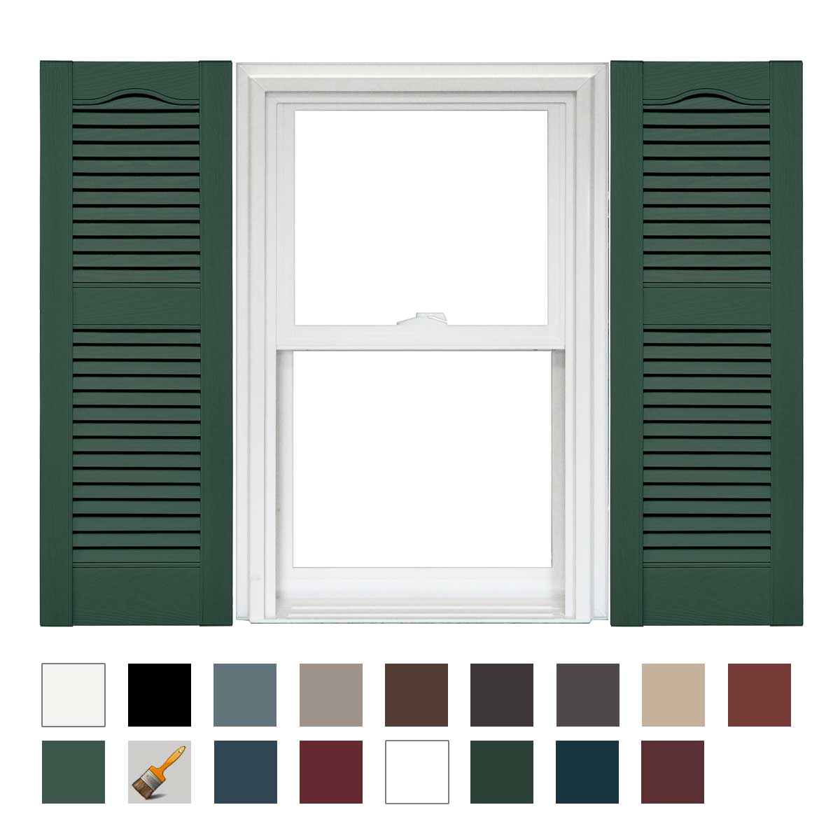 Mid America Open Louver Vinyl Shutters 12in. (1 Pair)