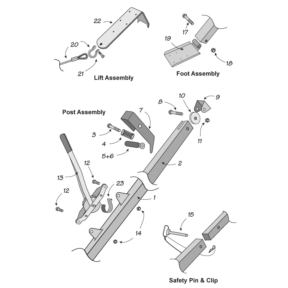 TranzSporter Wall Jack Replacement Parts