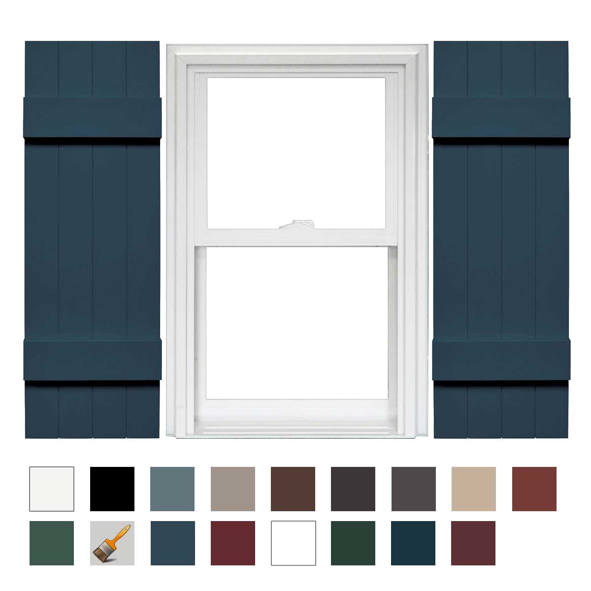 Mid America Board and Batten 4 Board Joined Vinyl Standard Shutter (1 Pair)