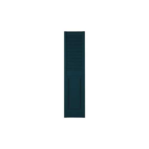 Mid America Custom 16-1/2 Inch Straight Top Louver & Panel Combination Vinyl Shutters (1 Pair)